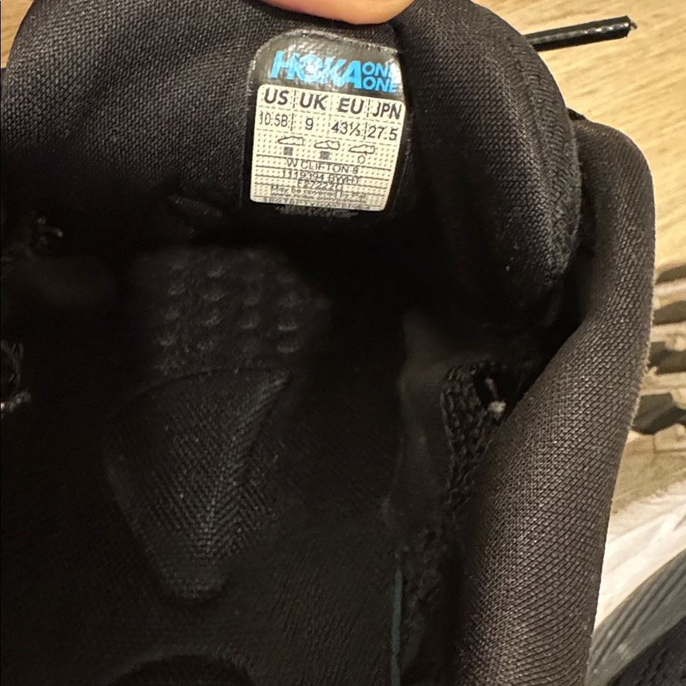 Hoka Clifton 8 Running Black Men US 10.5 - Picture 4 of 6
